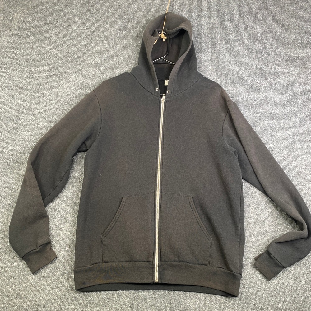 American Apparel F497 Flex Fleece Hoodie Mens Large Black Dexter TV Show Zip Up